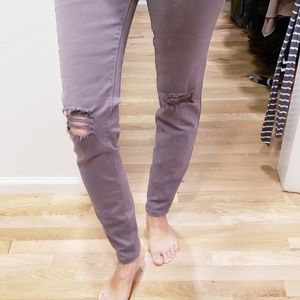 Tractr Blu gray ripped destroyed jean